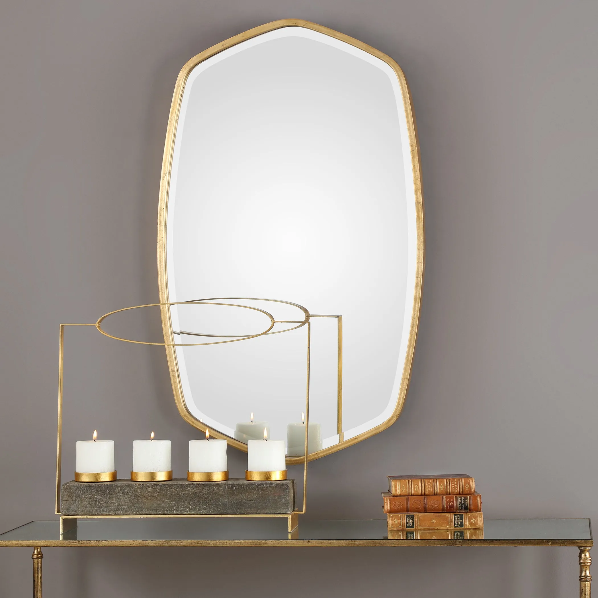 Duronia Antiqued Gold Mirror
