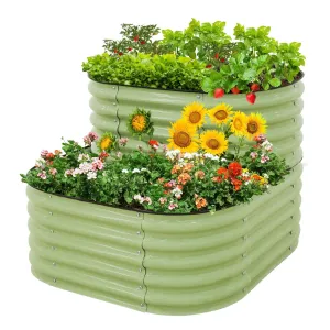 EAGLE PEAK 2-Tier Raised Garden Bed Planters, Coated Metal Raised Bed