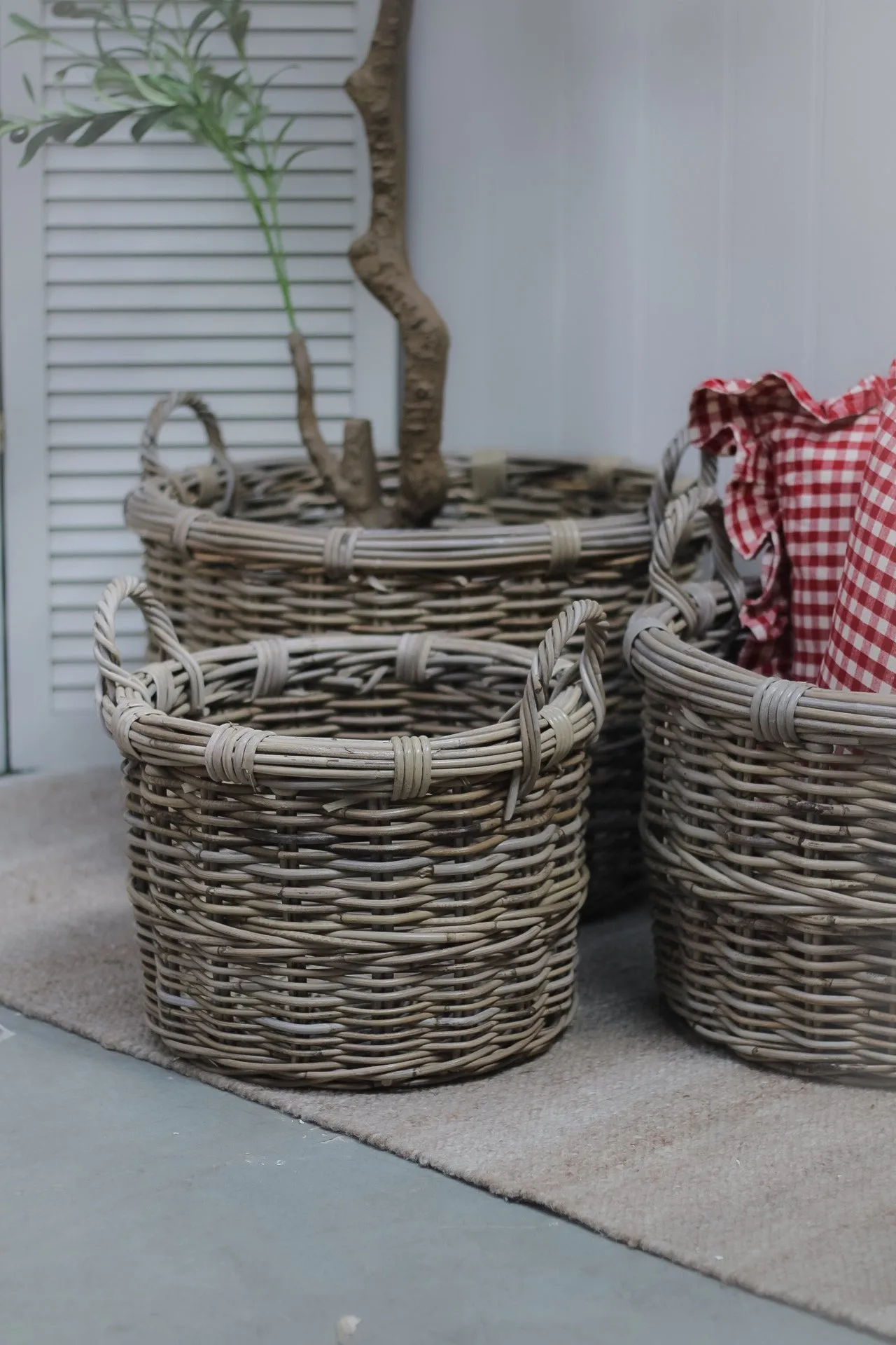 Easton Round Rattan Storage Basket