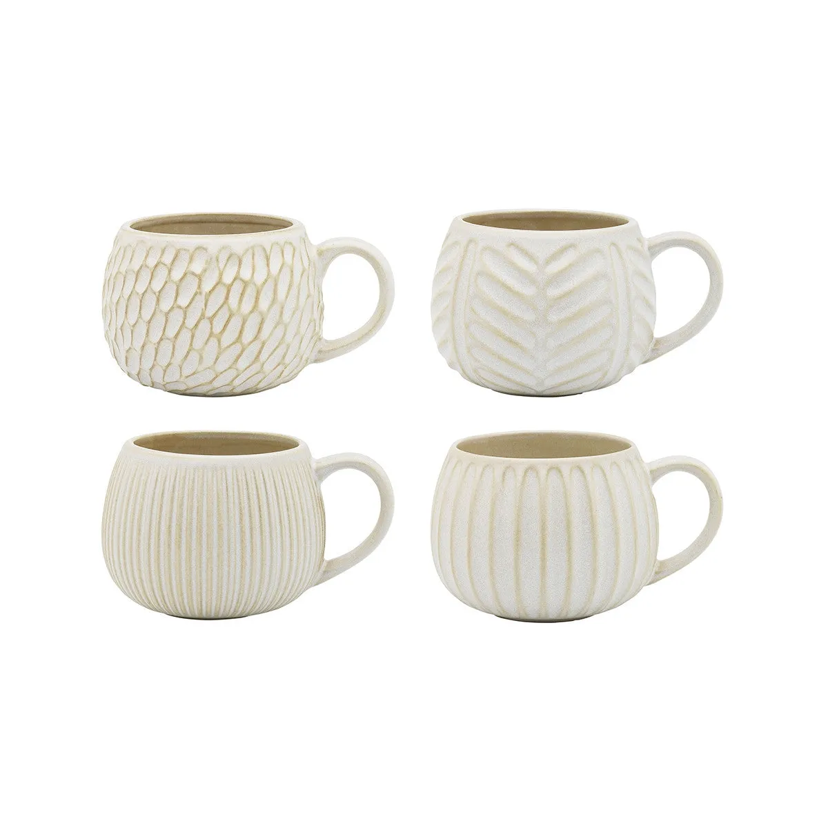 Ecology Fossil Mugs Chalk 330ml (Set of 4)