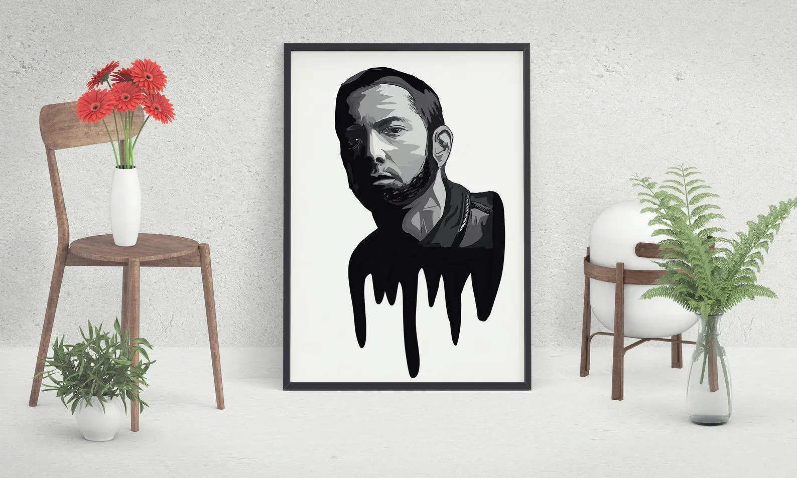 Eminem Poster, Custom Music Print, Music Poster, Custom Canvas, Home Decor, Wall Hangings, Rapper Eminem Art, Rap God