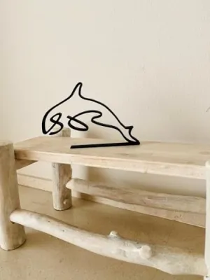 EROTNGO Minimalist Orca Killer Whale Tabletop Sculpture - Statue Gift, Shelf Sitter, Ocean Animal Decor for Home and Office