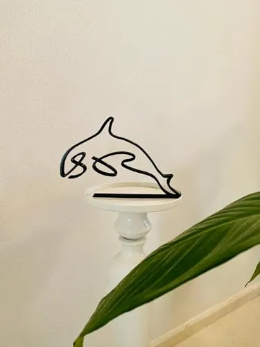 EROTNGO Minimalist Orca Killer Whale Tabletop Sculpture - Statue Gift, Shelf Sitter, Ocean Animal Decor for Home and Office