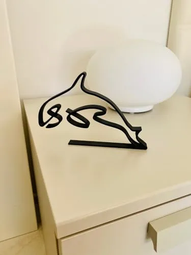 EROTNGO Minimalist Orca Killer Whale Tabletop Sculpture - Statue Gift, Shelf Sitter, Ocean Animal Decor for Home and Office