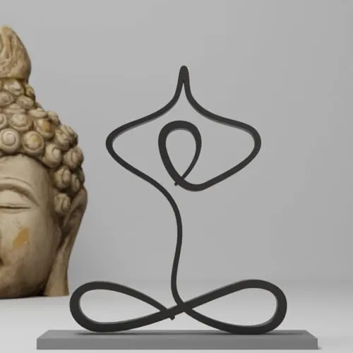 EROTNGO Yoga Lover Decor - Minimalist Meditation Statue and Peace Sculpture | Unique Figurine for Shelf and Wall Gifts | Zen Home Decor, Relaxation Accent, Spiritual Art, Mindfulness Decor