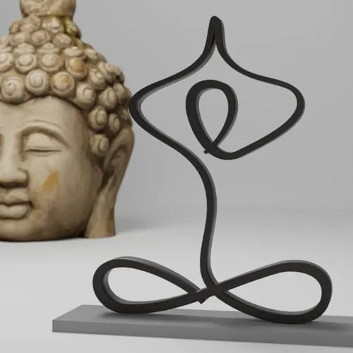 EROTNGO Yoga Lover Decor - Minimalist Meditation Statue and Peace Sculpture | Unique Figurine for Shelf and Wall Gifts | Zen Home Decor, Relaxation Accent, Spiritual Art, Mindfulness Decor