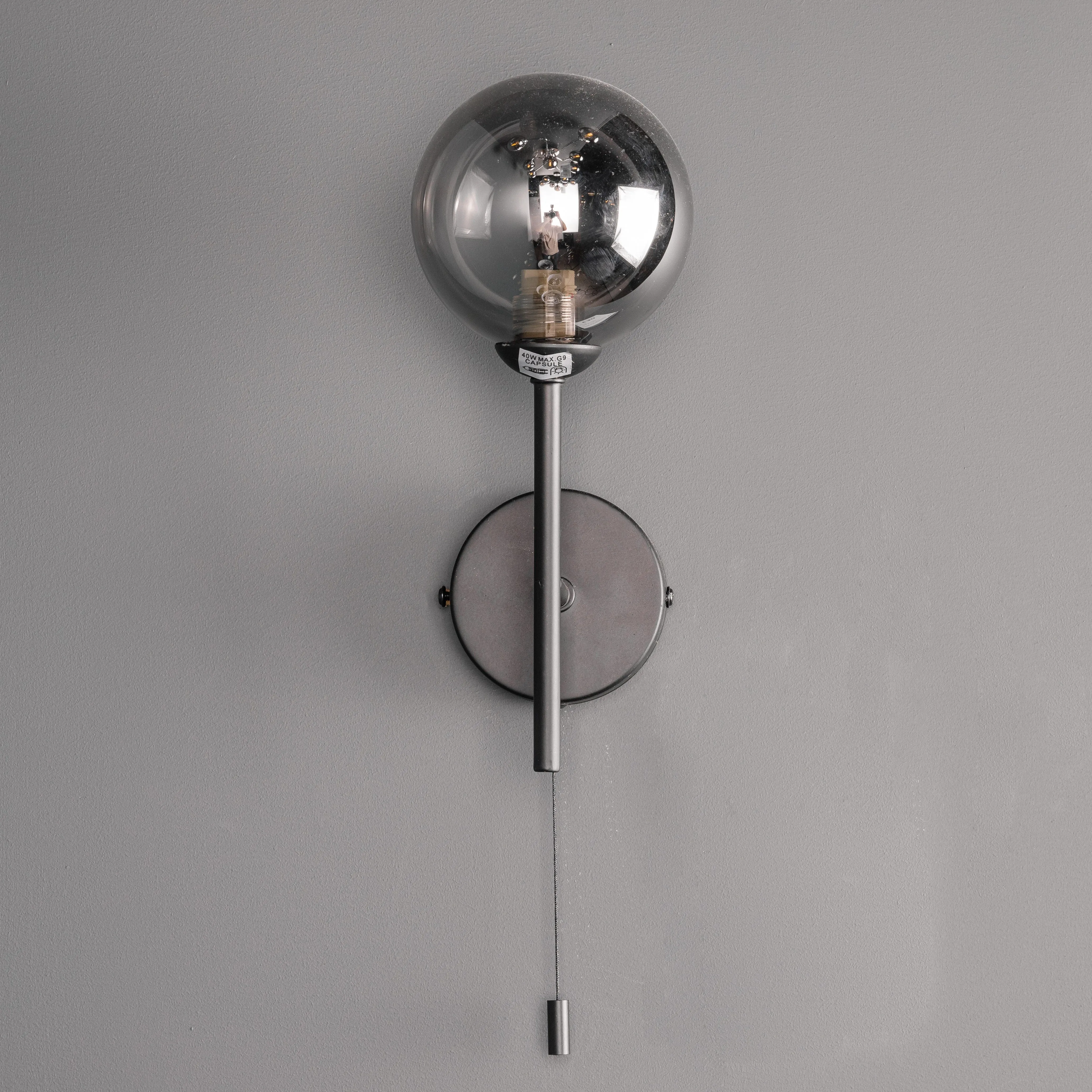 Ferrol Smoked Glass Wall Light