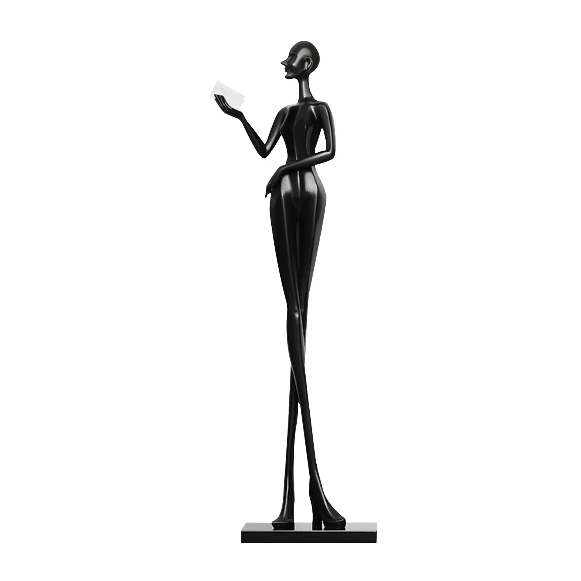 FINEST Custom Human Abstract Black Floor Sculpture FF-034