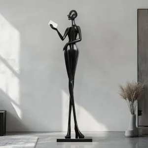 FINEST Custom Human Abstract Black Floor Sculpture FF-034