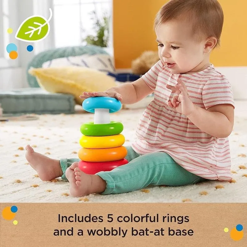 Fisher Price Rock-a-Stack ECO Classic Ring Stacking Baby Toy