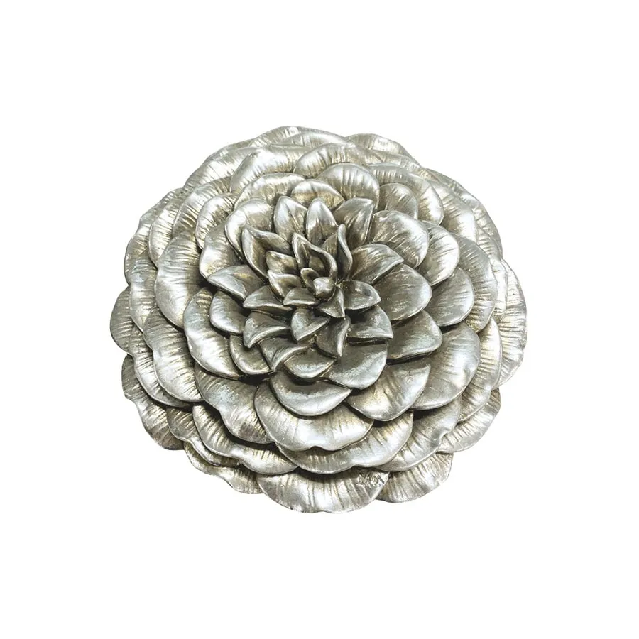 Flower Wall Decor - Antique Silver