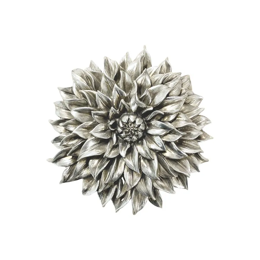Flower Wall Decor - Antique Silver