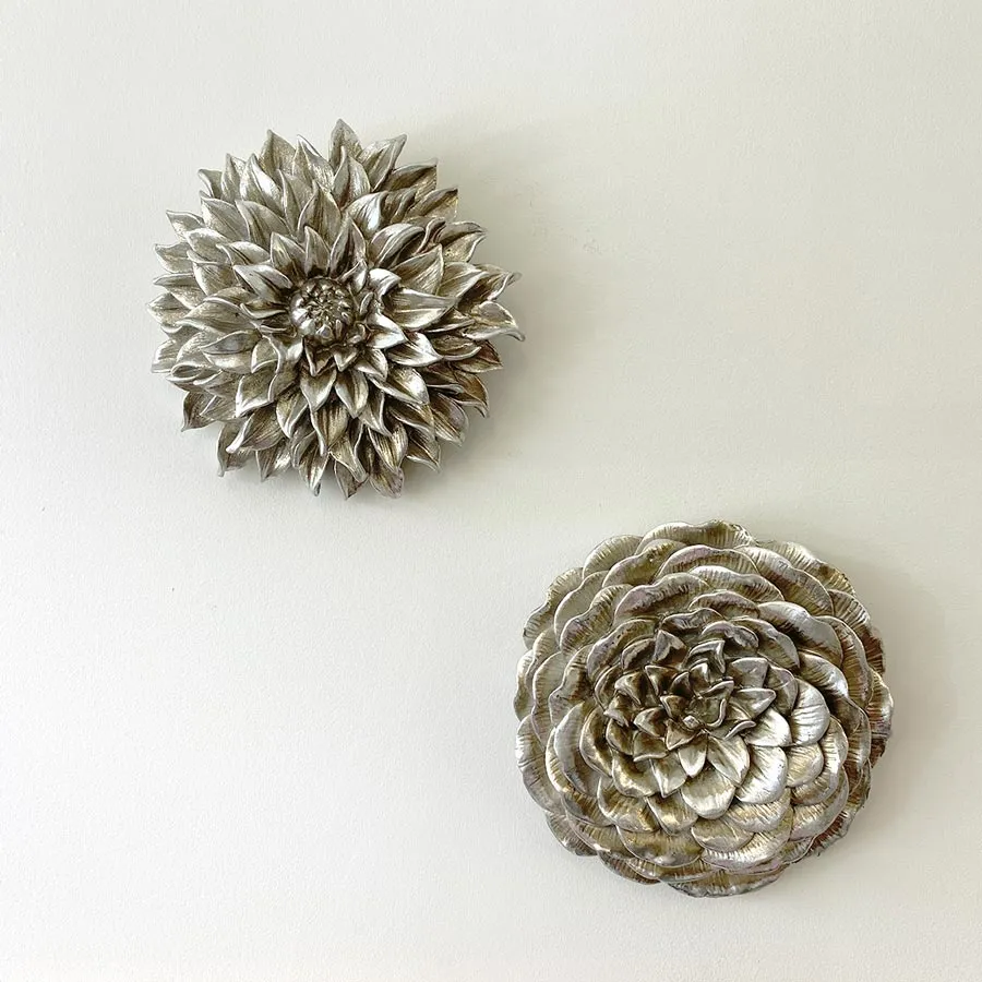 Flower Wall Decor - Antique Silver