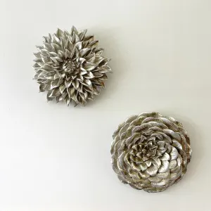 Flower Wall Decor - Antique Silver