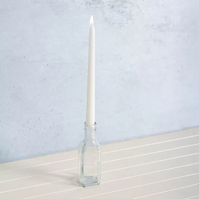 Glass Vintage Bottle Square Bud Vase (4.7x16cmH) Clear Square
