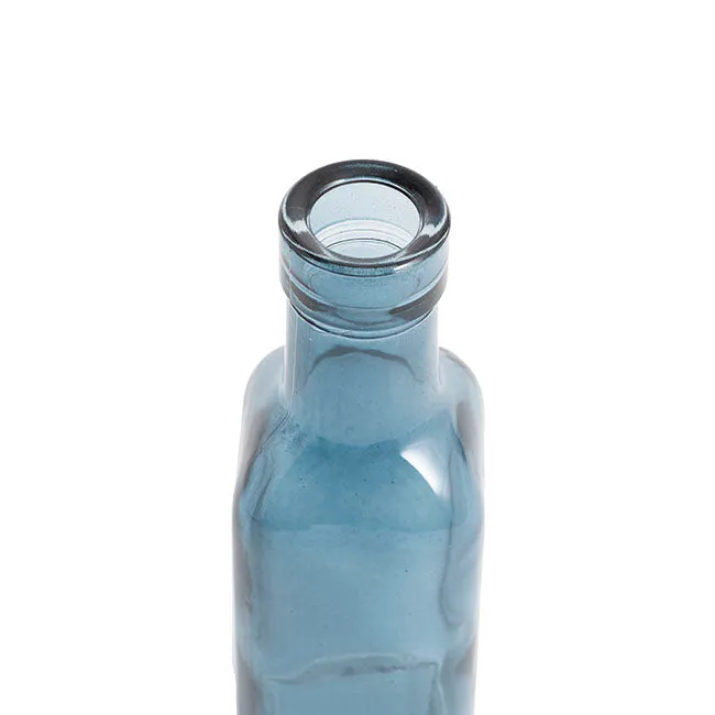 Glass Vintage Bottle Square Bud Vase (4.7x16cmH) French Blue Square