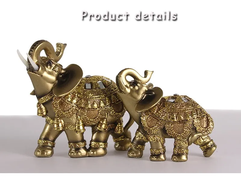 Golden Elephant Figurines