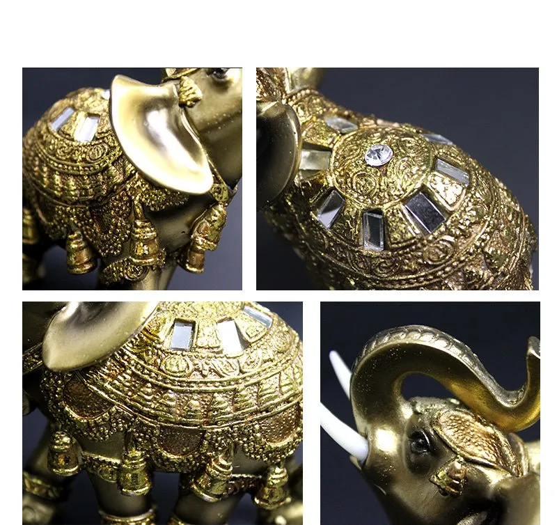 Golden Elephant Figurines