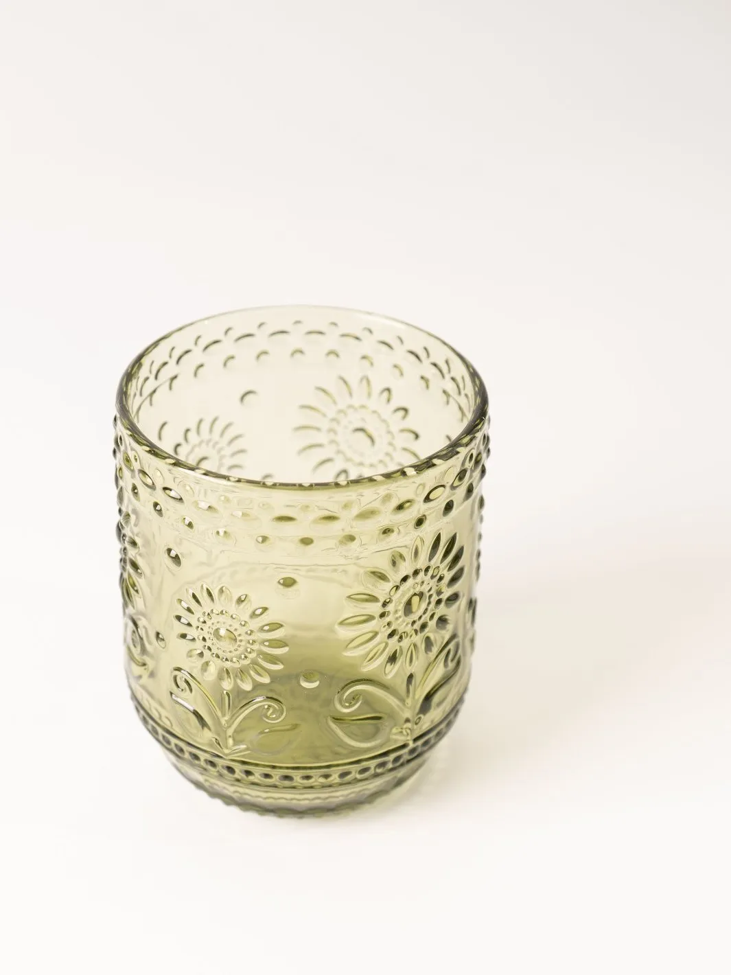 Green Embossed Glass