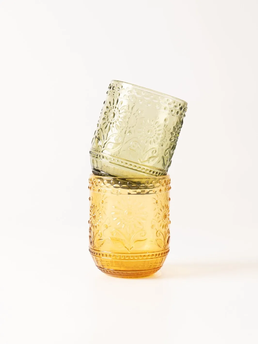 Green Embossed Glass
