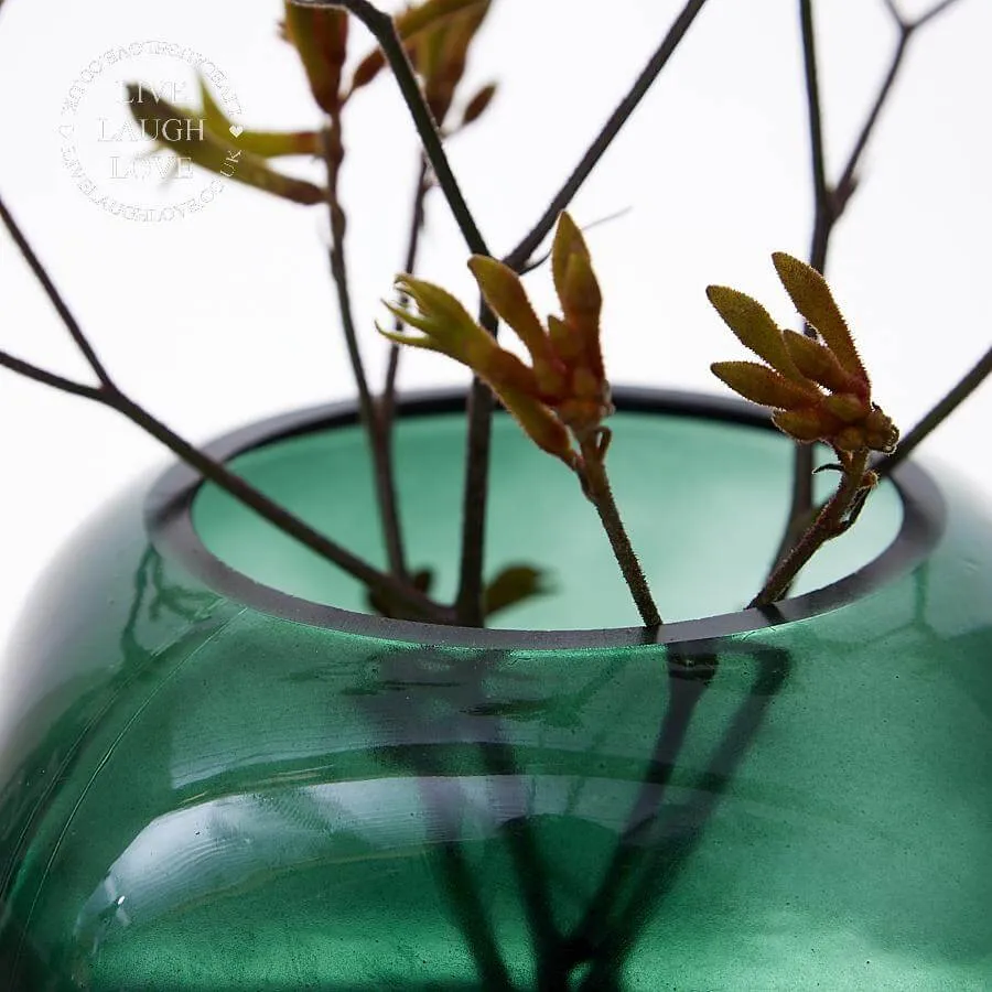 Green Square Glass Bubble Vases