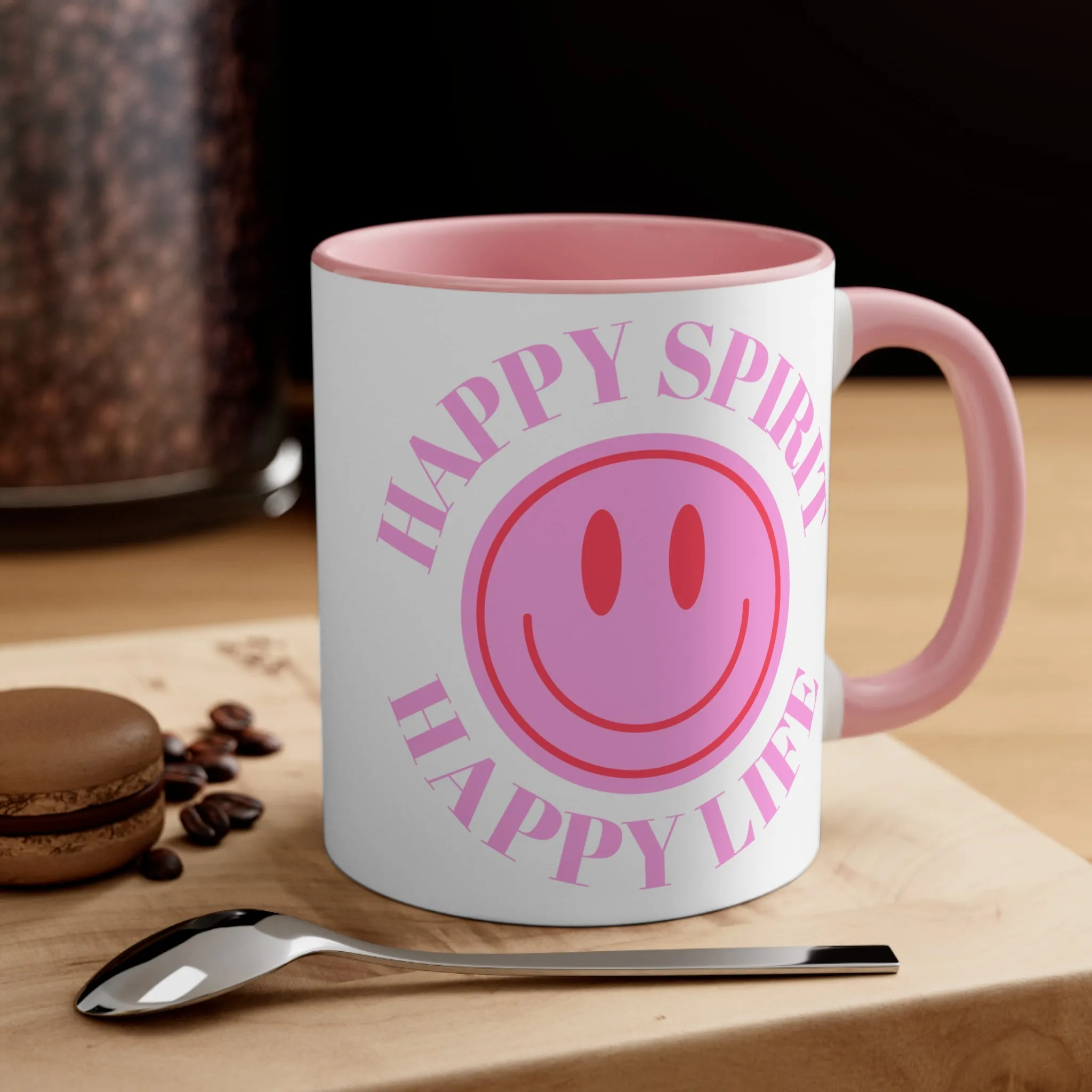 Happy Spirit Happy Life Aesthetic Mug, Smiley Face Mug, Trendy Coffee Mug, Tumblr Mug, Aesthetic Happy Life Gift, Aesthetic Happy Life