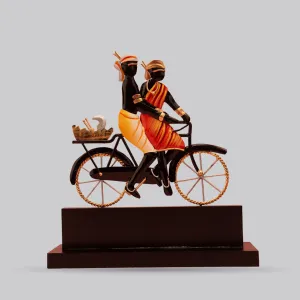 Iron Tribal Couple on Cycle 9 in x 10 in