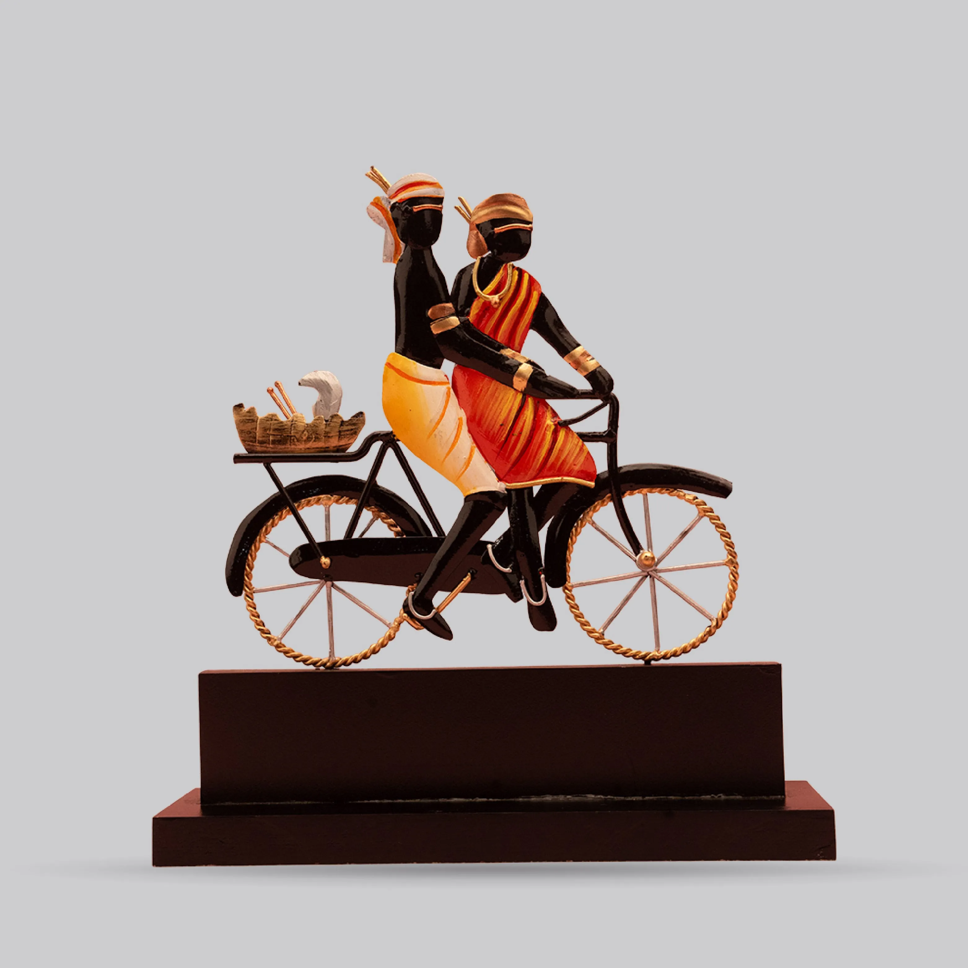 Iron Tribal Couple on Cycle 9 in x 10 in