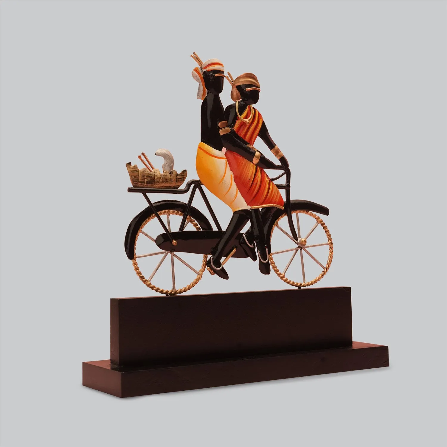 Iron Tribal Couple on Cycle 9 in x 10 in