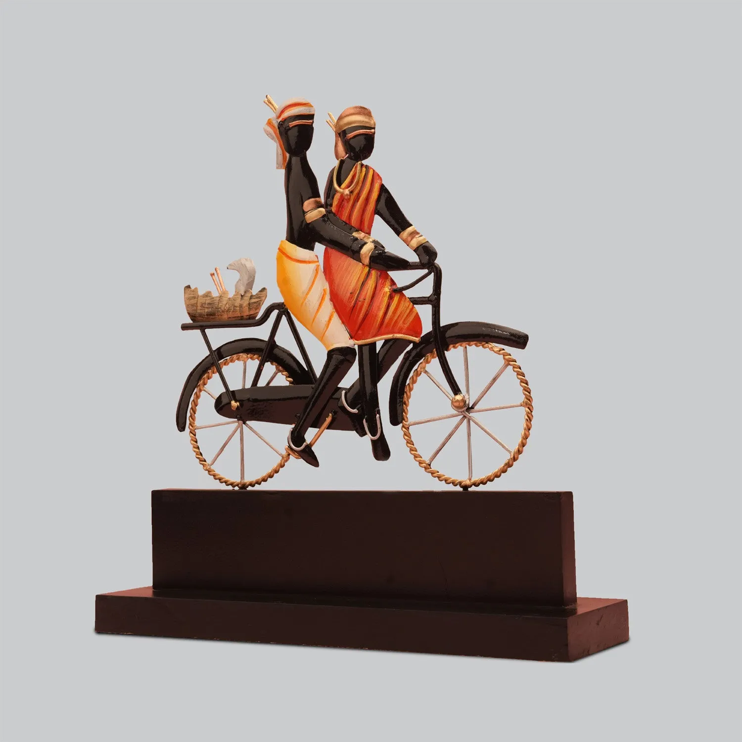 Iron Tribal Couple on Cycle 9 in x 10 in