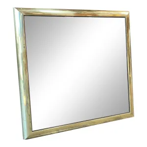 Italian Vintage Square Wall Mirror in Brass 1960s