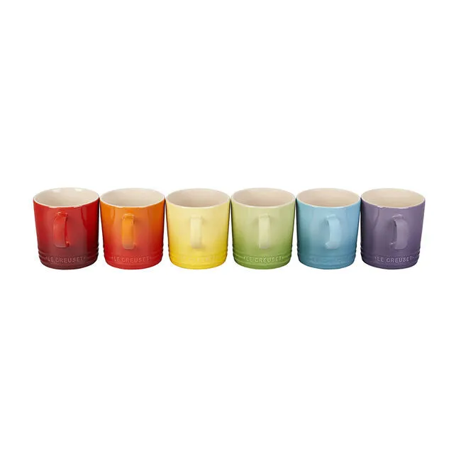Le Creuset London Mugs – 12oz – Rainbow – Set of 6