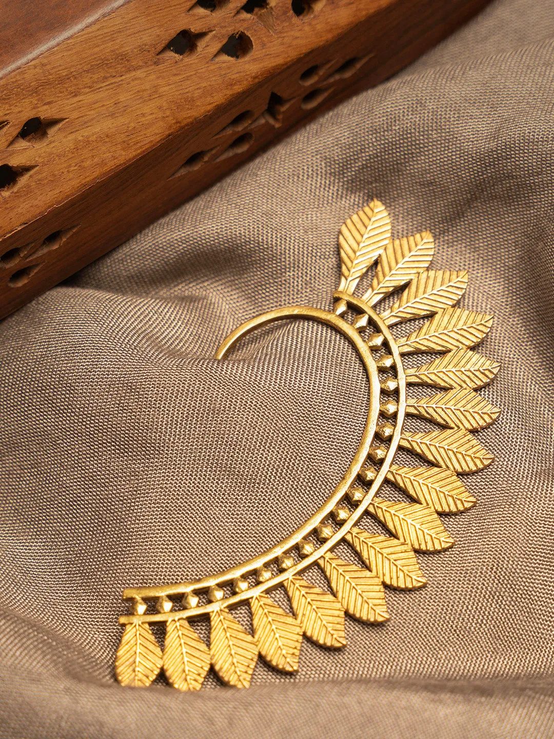 Leaf Handcrafted Brass Earcuff