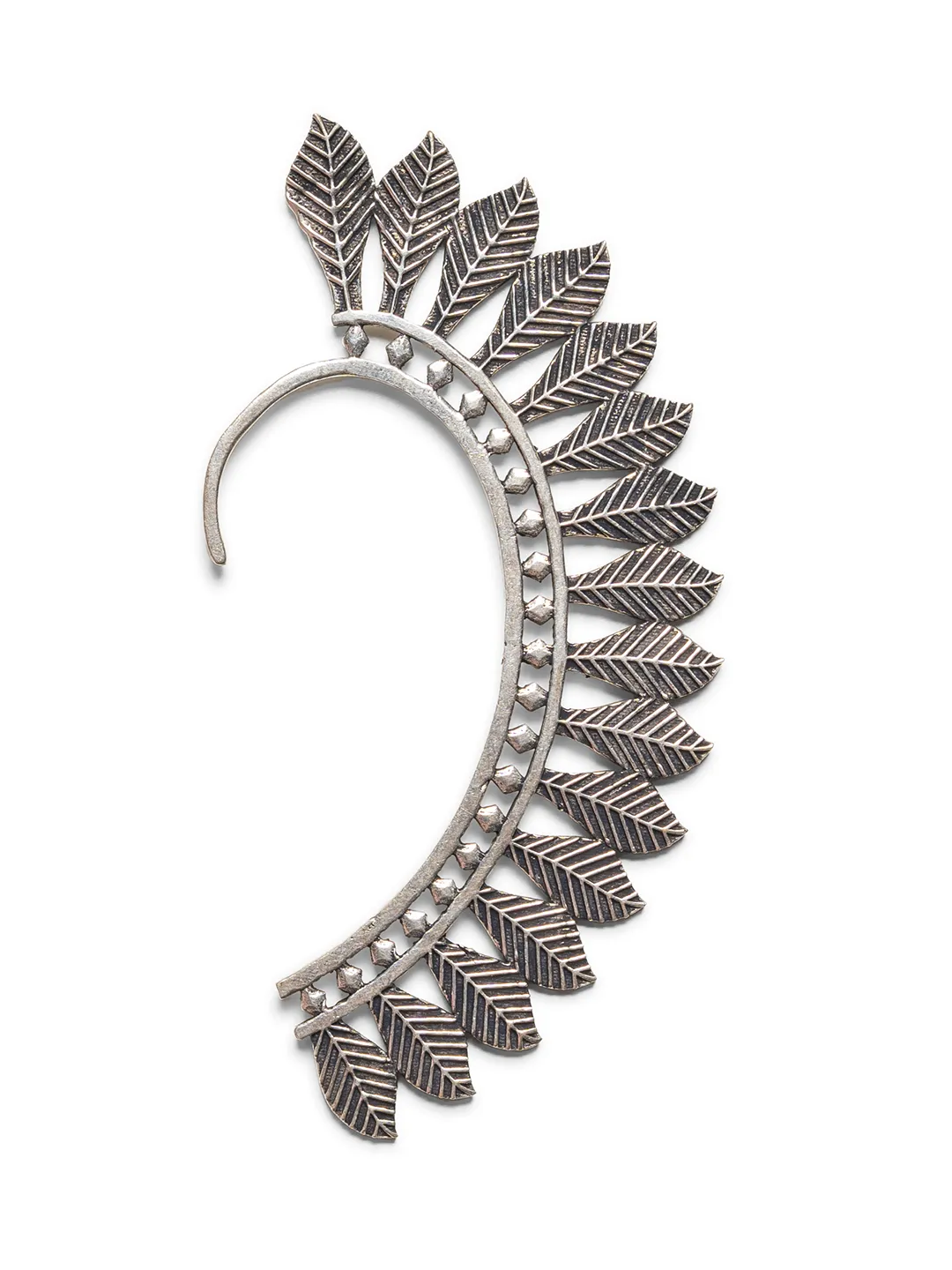 Leaf Handcrafted Silver Plated Earcuff
