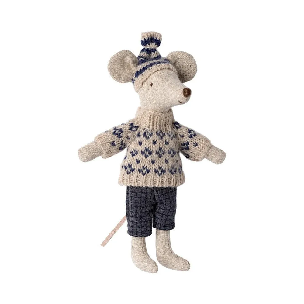 Maileg winter mouse dad with ski set 2024