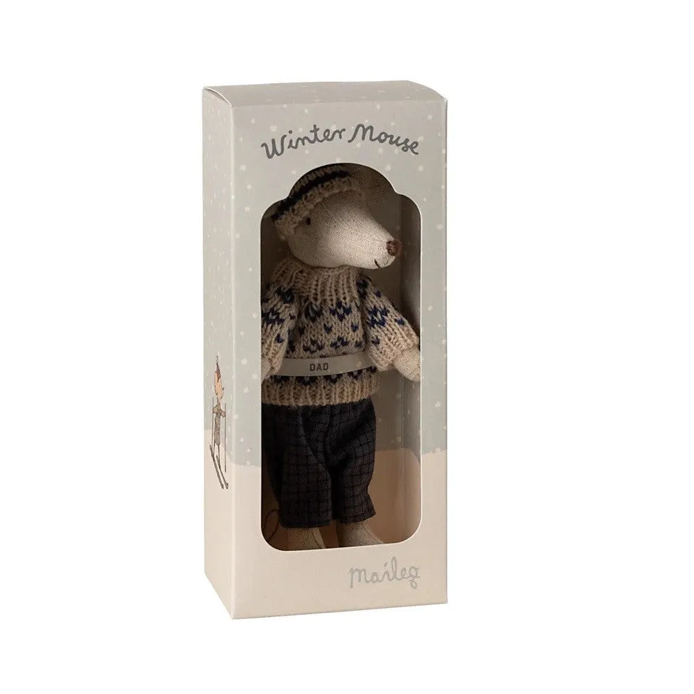 Maileg winter mouse dad with ski set 2024