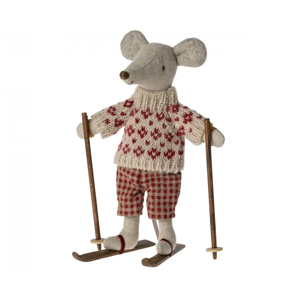 Maileg winter mouse mum with ski set