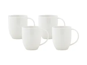 Maxwell & Williams White Basics Diamonds Coupe Mug 370ML Set of 4 GB