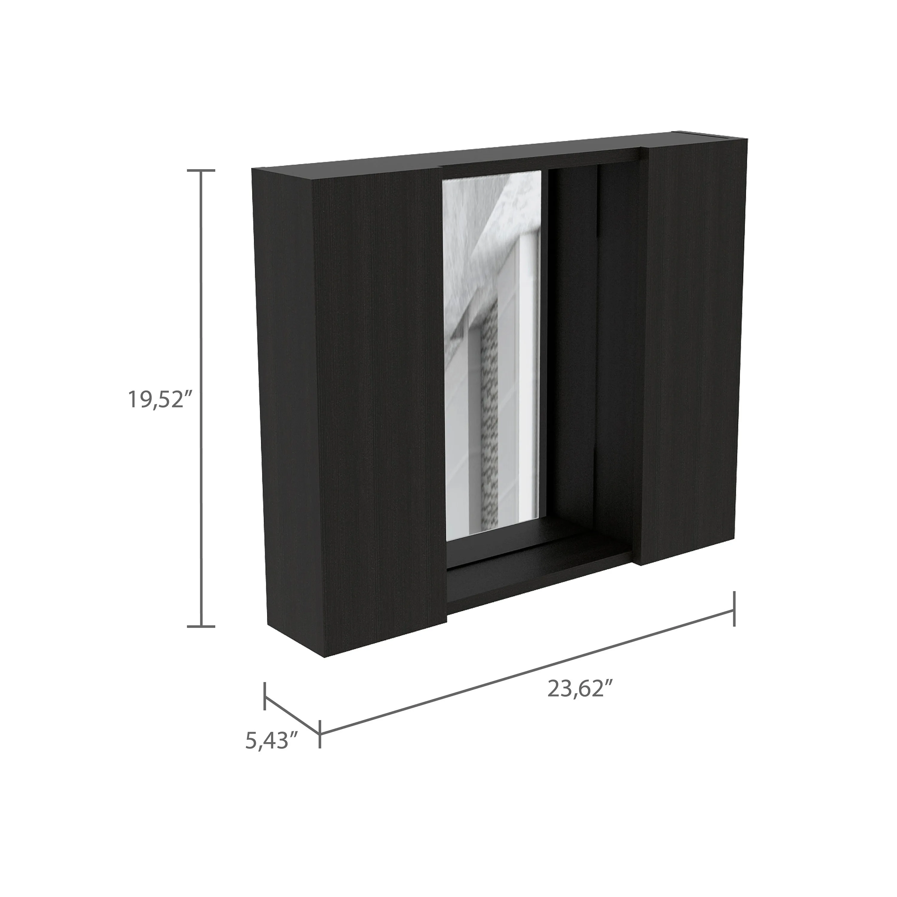 Medicine Cabinet, Double Door, Mirror, One External Shelf