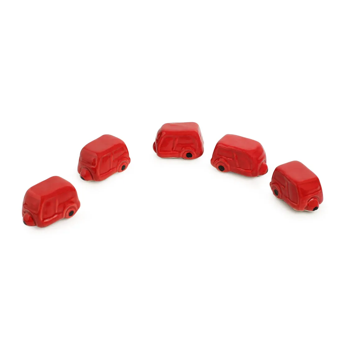 'Mini Cars' Hand-Painted Miniature Décorative Showpieces In Ceramic (Set of 5)