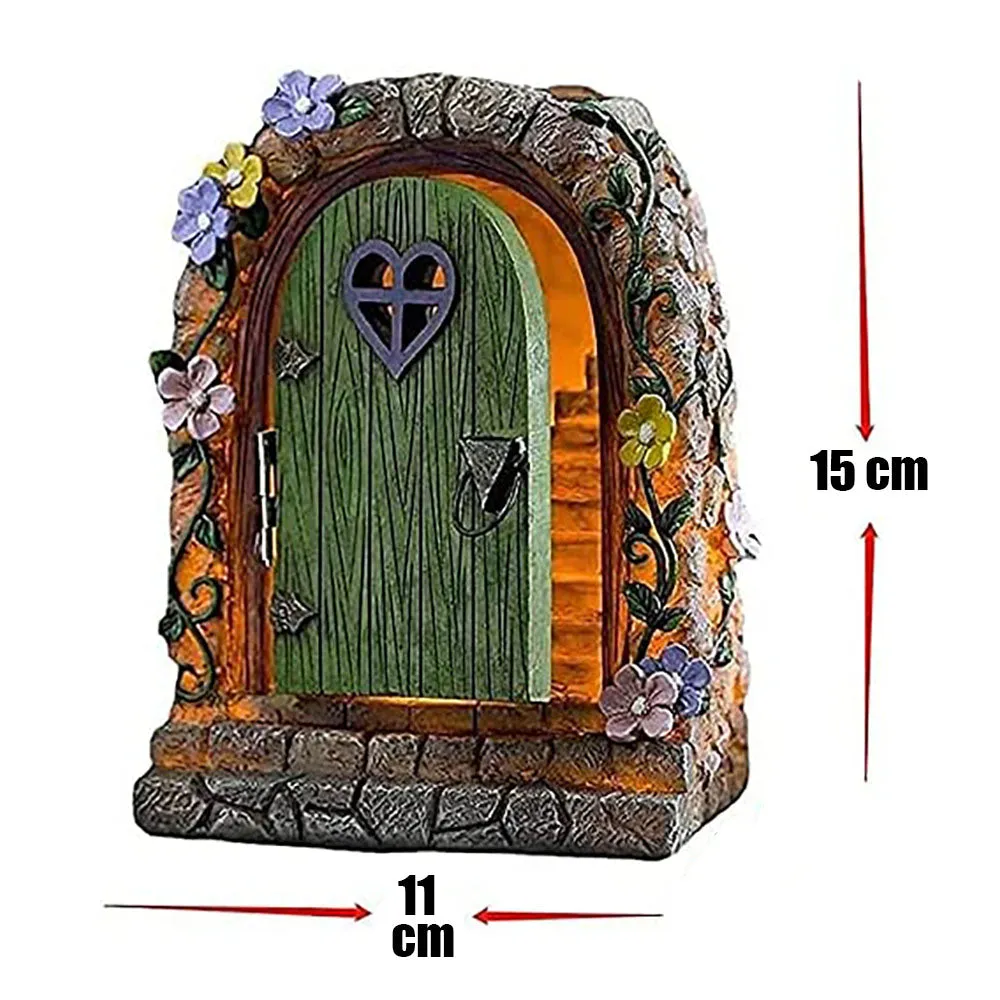 Miniature Fairy Garden Solar LED Stone Door