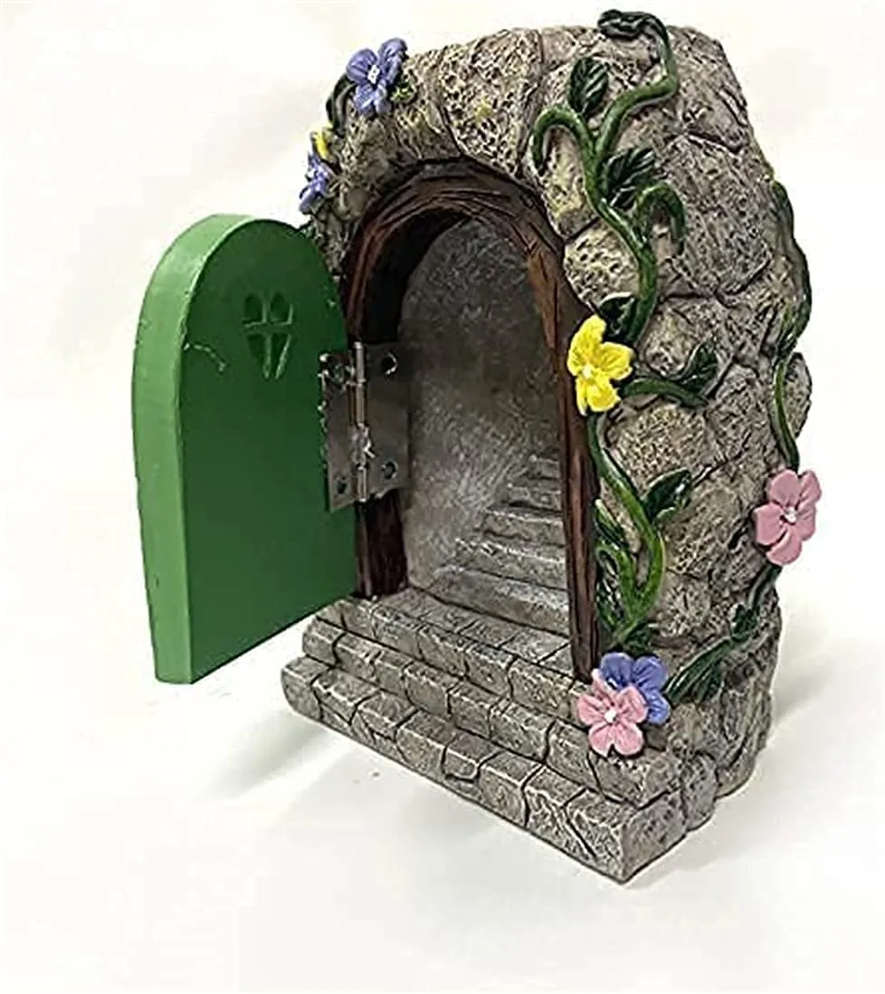 Miniature Fairy Garden Solar LED Stone Door