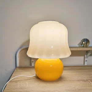 Modern Creative Solid Color Mushroom Design Glass 1-Light Table Lamp