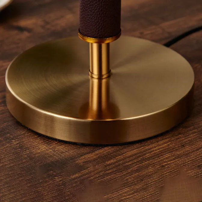 Modern Light Luxury Cone Leather Column 2-Light Table Lamp