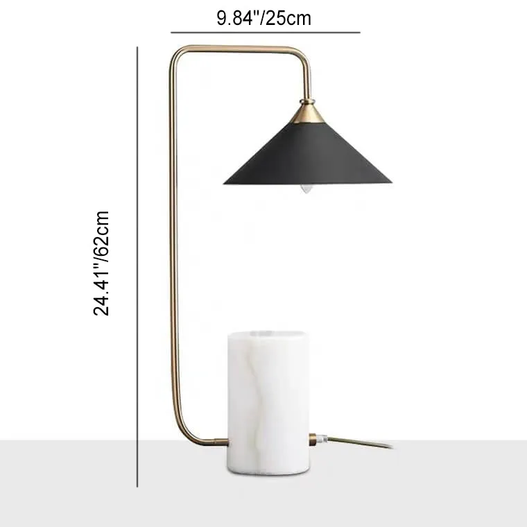 Modern Minimalist Column Marble Iron 1-Light Table Lamp