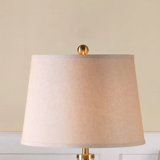 Modern Minimalist Vase Base Glass Fabric 1-Light Table Lamp