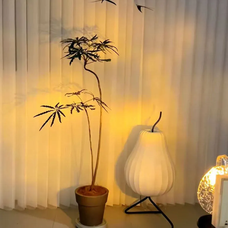 Modern Romantic Solid Wood Rotating Water Pattern LED Table Lamp