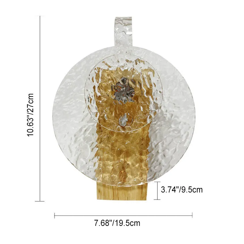 Modern Romantic Solid Wood Rotating Water Pattern LED Table Lamp