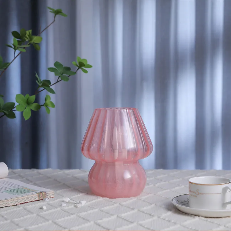 Modern Simplicity Glass Mushroom 1-Light Table Lamp For Bedroom
