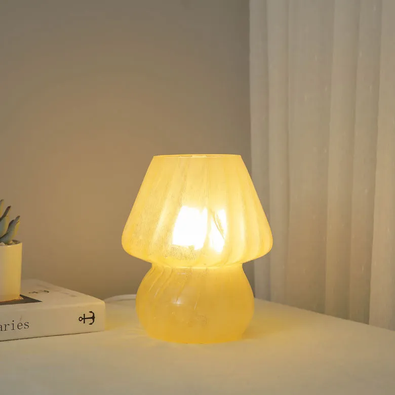 Modern Simplicity Glass Mushroom 1-Light Table Lamp For Bedroom